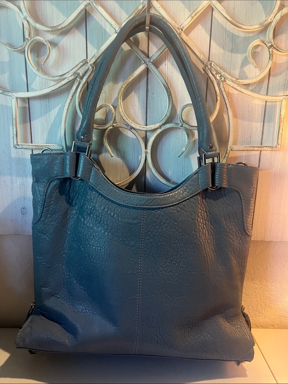 Vince Camuto Dark Gray Textured Shoulder Tote